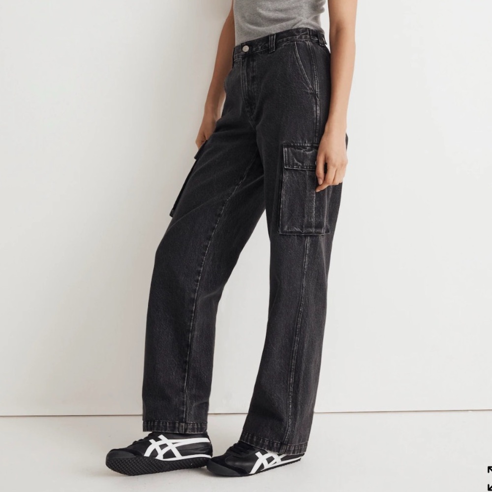 Madewell Low Slung Cargo Jean - Black Wash